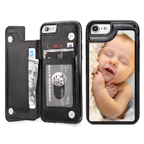 Custom for iPhone SE 2020 Card Holder Wallet Case