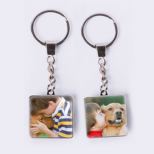 Custom Photo Square Metal Keychain